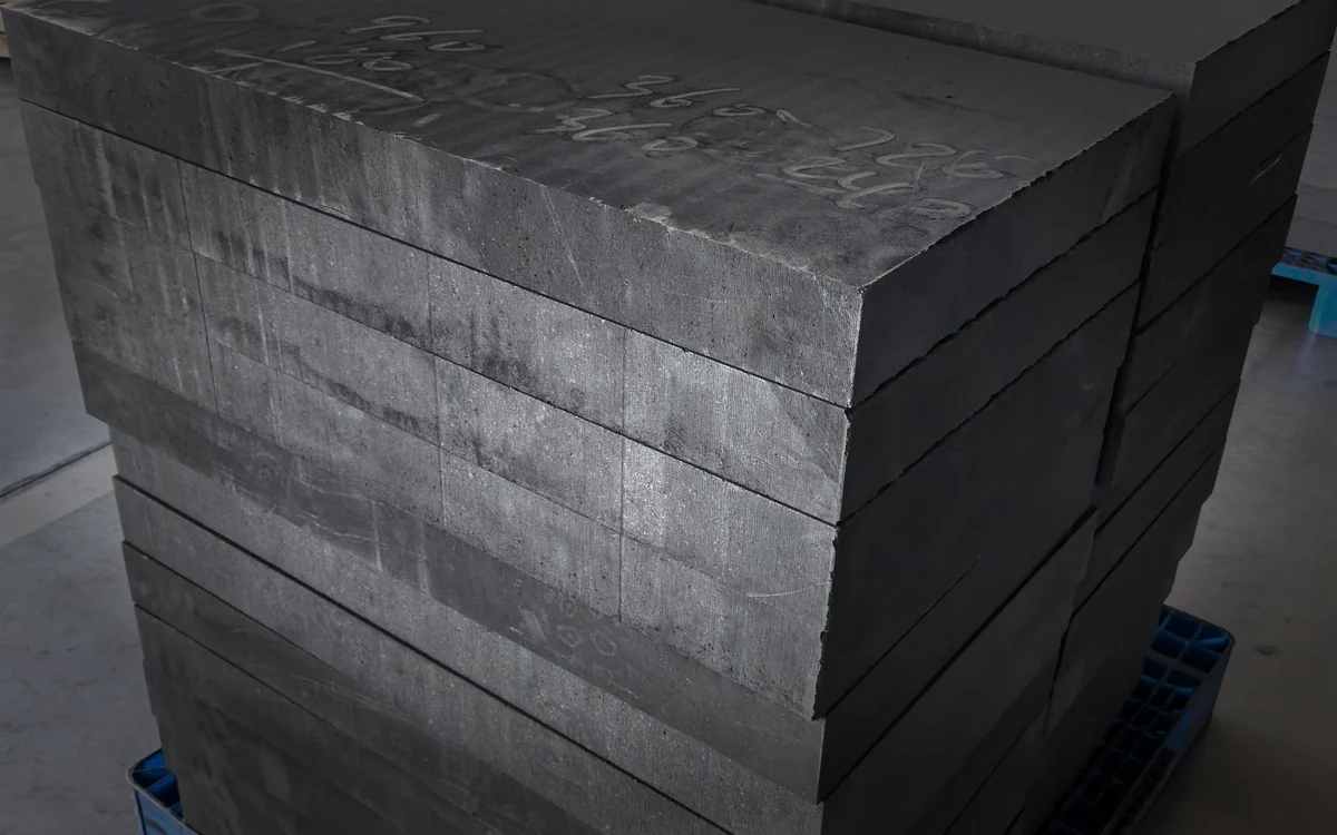 Graphite blocks in warehouse